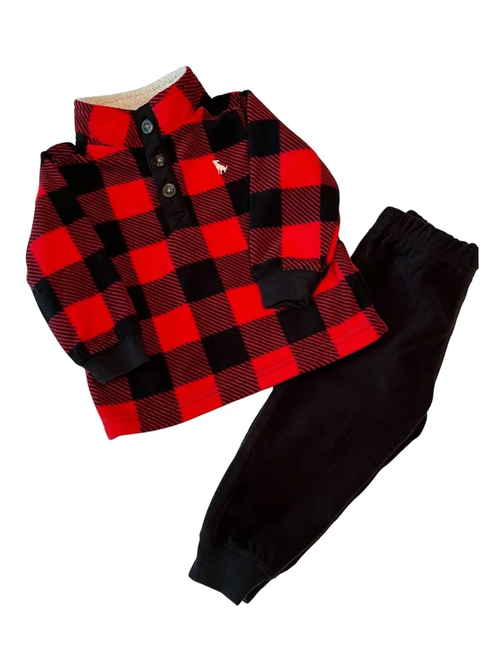 Carters 12M Buffalo Check Matching Cozy Fleece Set Fall Winter Holiday Christmas
